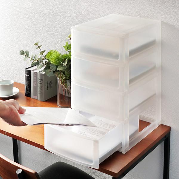 収納ケース 引き出し 幅26.5×奥行34.5×高さ50.5cm A4 4段 （ 収納