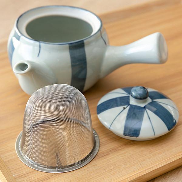 急須 400ml 染十草 茶こし付き ポット ティーポット 陶器 （ 食洗機