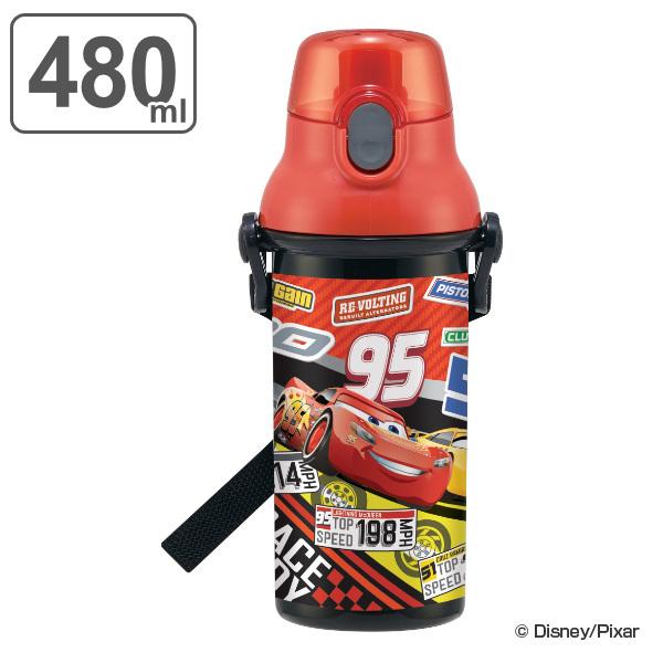 水筒 抗菌 直飲み プラスチック ワンタッチボトル カーズ 480ml 子供 （ マックイーン 食洗機対応 直のみ すいとう キッズ ）｜colorfulbox