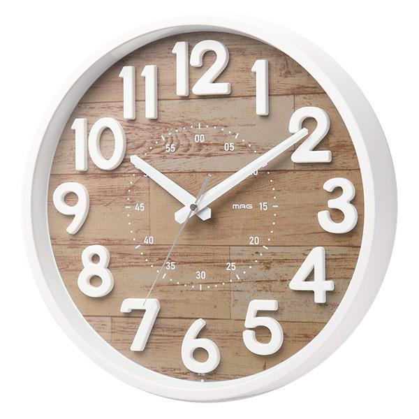 掛け時計 クレープ 立体文字 MAG （ 壁掛け時計 時計 アナログ