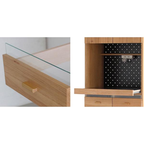 東馬（Tohma） 食器棚 北欧風 キッチンボード オーク材 幅70cm