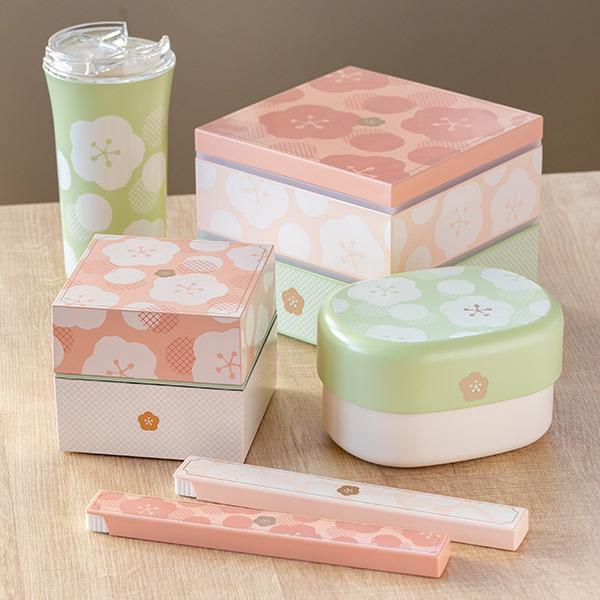 お弁当箱 2段 ランチボックス 小判型 Umeka 梅 520ml （ 弁当箱 和風