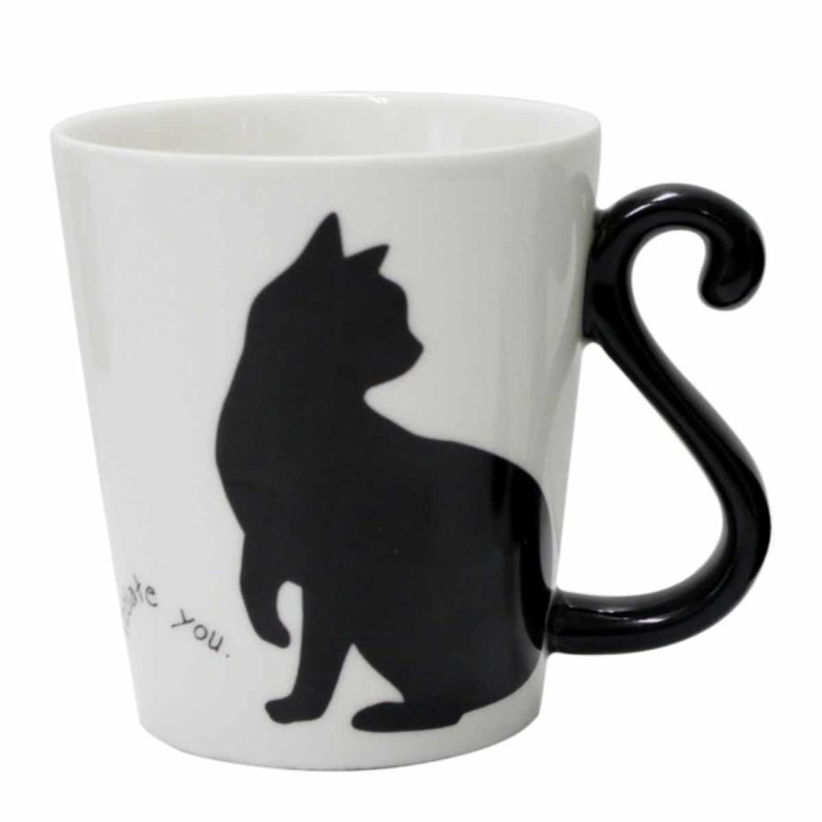 マグカップ ペア 300ml 黒猫 ツインマグ 磁器 2個入り （ 食洗機対応