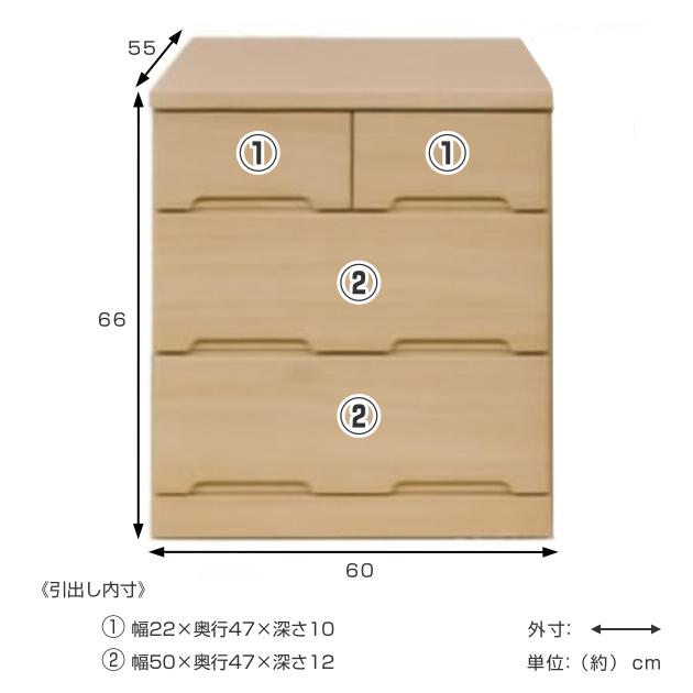 押入れ収納チェスト 3段 キャスター付 シュール 幅60cm 日本製 （ チェスト 押入れ 押し入れ クローゼット 収納 クローゼット収納 完成品 日本製 ）｜colorfulbox｜02