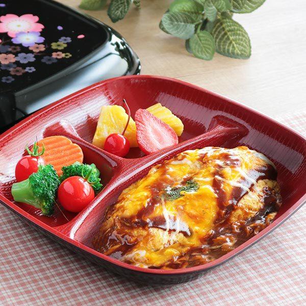 ランチプレート ふた付き 24cm うちべん 山咲桜 皿 食器 家弁