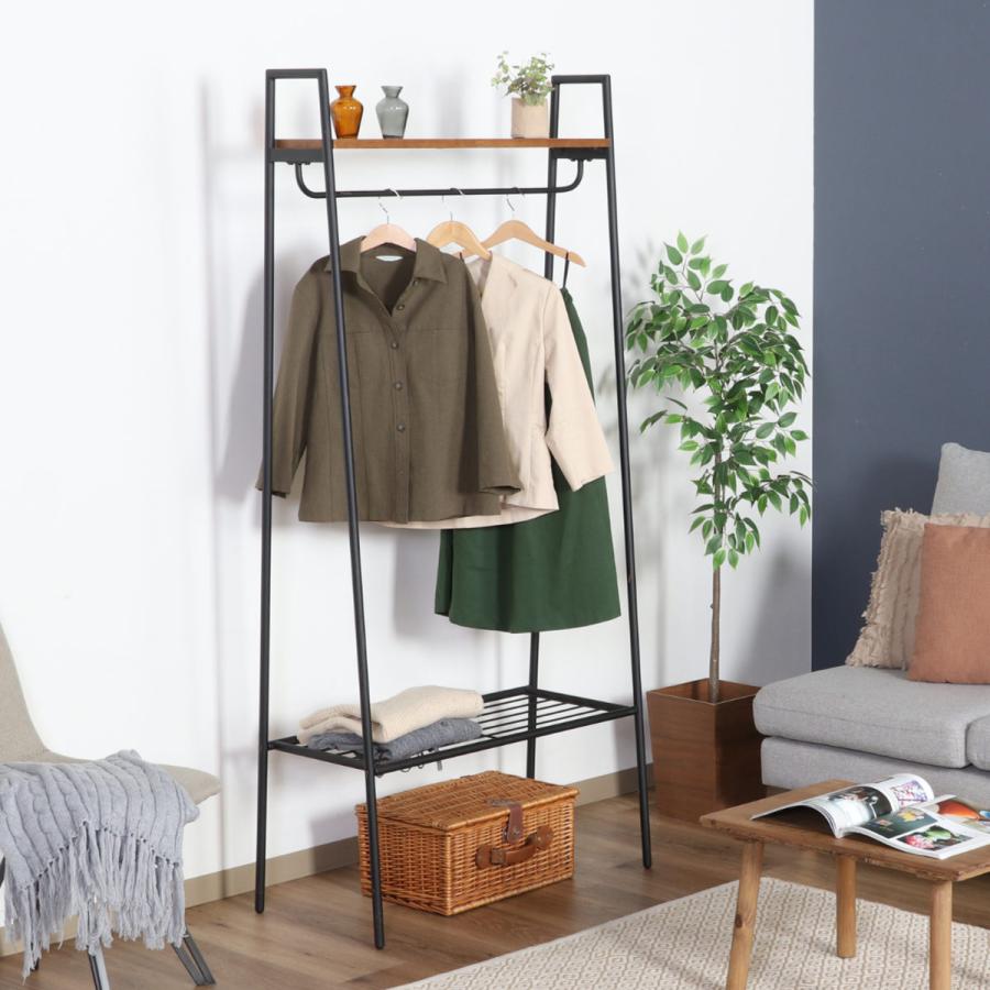 オーダーハンドメイド ブルックリン調ハンガーラック ブルックリン風 突っ張りブティックハンガー 幅65cm 通販 - ディノス