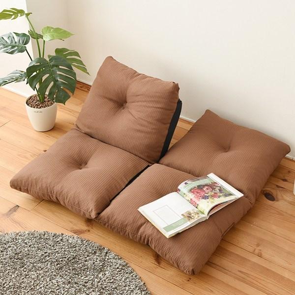 ソファ 幅112cm 2分割 リクライニング 座椅子 ローソファ フロア