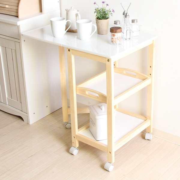不二貿易（Fuji Boeki） キッチンワゴン 幅35〜70cm バタフライ 片バタ
