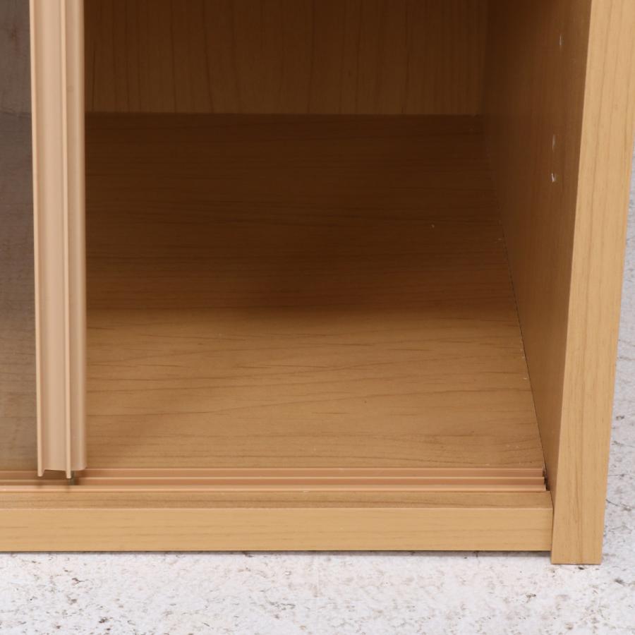 食器棚　スリム　棚　キャビネット　カップボード 不二貿易（Fuji Boeki） ミニ食器棚 幅43cm 3段 カップボード ガラス