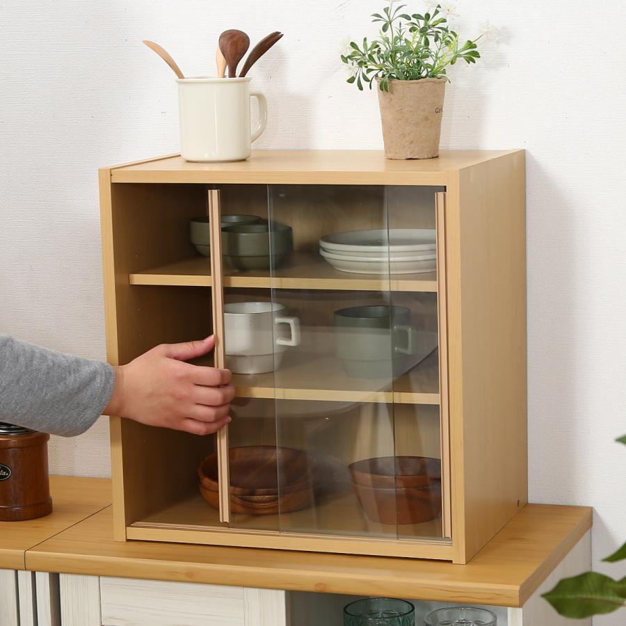 キッチンキャビネット　本棚　収納　リビング収納　キッチン収納　食器棚カップボード ぼん家具 食器棚 キッチンラック 扉付き カップボード スリム