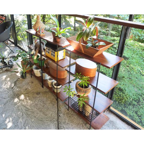 4段シェルフ 飾り棚 東谷 オープンシェルフ 4段ワイド 天然木棚板 エスニック調