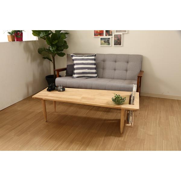 センターテーブル 幅120cm 木製 天然木 ブランコ 収納 マガジンラック