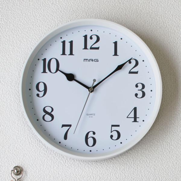 ノア精密 掛け時計 ミドル 直径 28cm 時計 おしゃれ 連続秒針 ホワイト