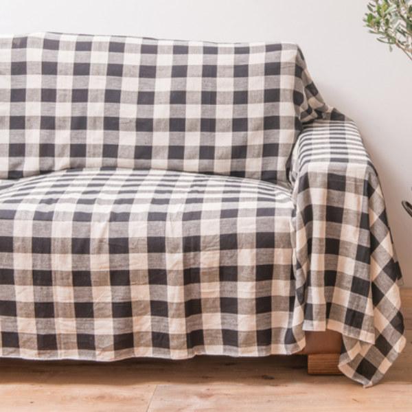 まるで織物！チェック柄のマルチカバー ソファーカバー ベットカバー 手編み まるで織物！チェック柄のマルチカバー ソファーカバー ベットカバー