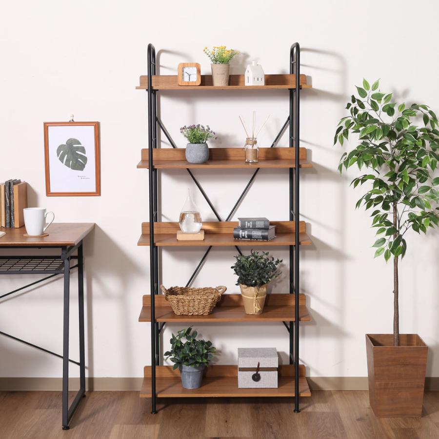 不二貿易（Fuji Boeki） オープンシェルフ 幅71cm 5段 ブルックリン調