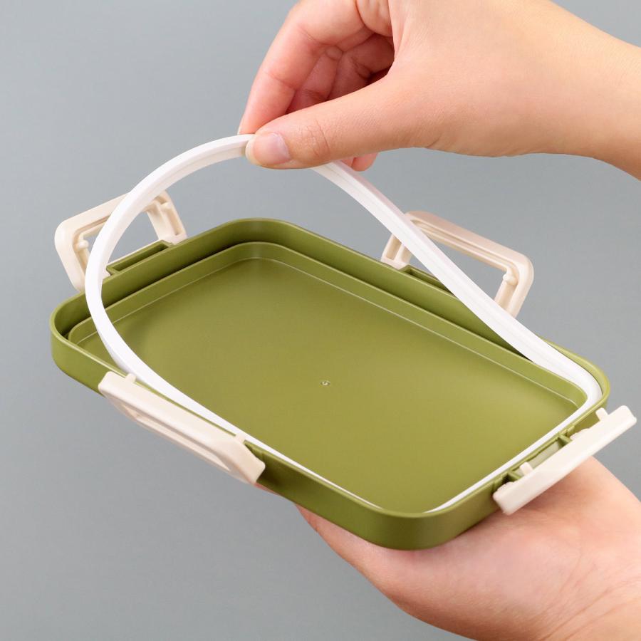 スケーター お弁当箱 1段 抗菌 4点ロック 650ml レトロフレンチ