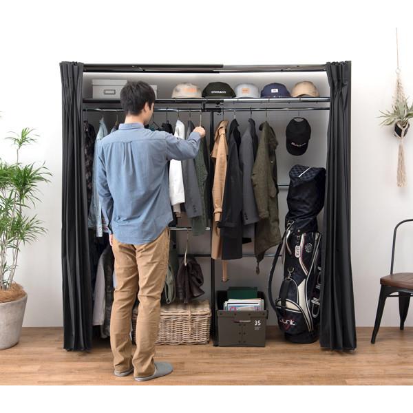 HAGiHARA（萩原） 伸縮 クローゼットハンガーラック ハイタイプ