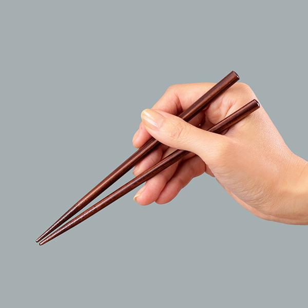 コンビセット 箸 スプーン 18cm 木目塗 箸箱 栃木目 （ 箸＆スプーン