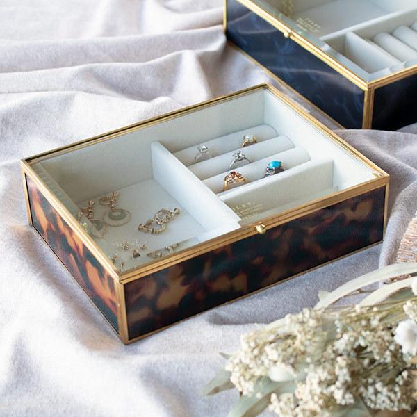 ジュエリーボックス キュレット ガラス アンティーク （ アクセサリー