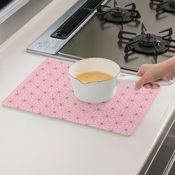 キッチントッププレート 鍋敷き 耐熱ガラス製 和柄 40×30cm ガラス