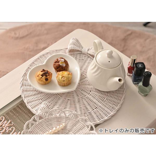 籐 トレイ お盆 姫系 fiore 幅33cm （ ラタン お菓子皿 インテリア