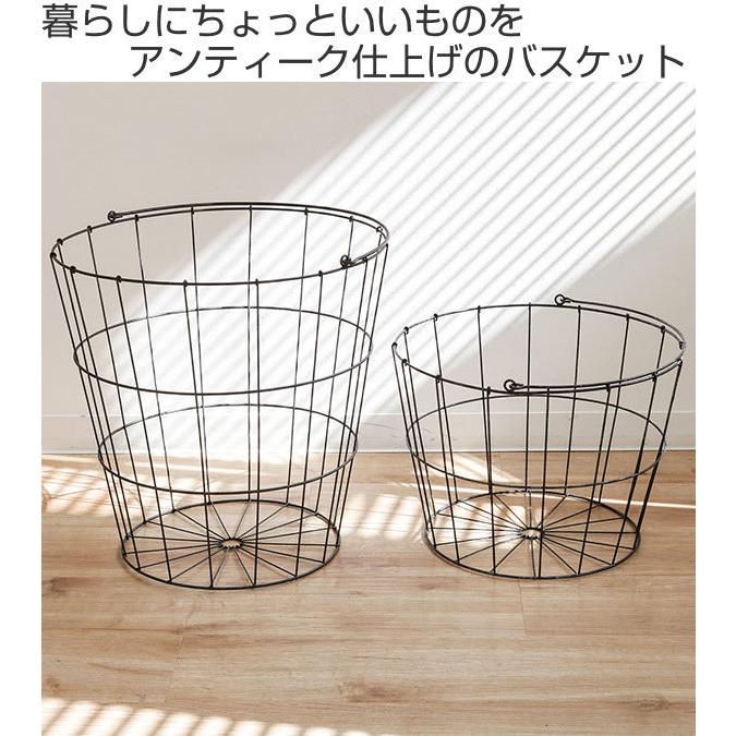 ちどり産業 ランドリーバスケット アンティーク 洗濯かご 丸型