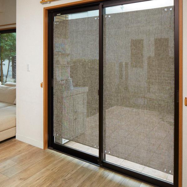 日よけ 82cm x 172cm ロングタイプ 窓にピタッとテキスタイル風遮光