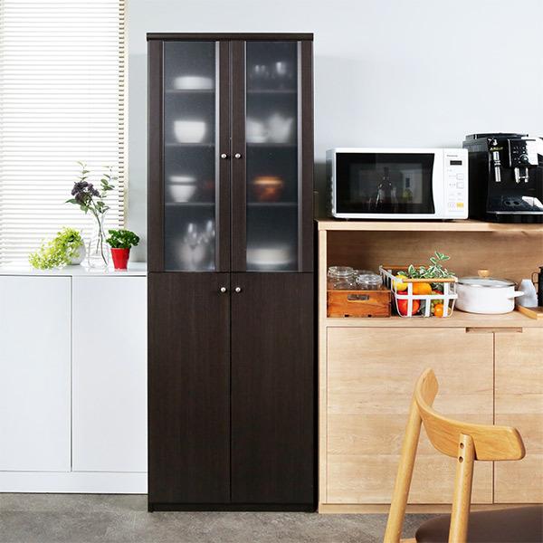 オーダー食器棚 深型 フレーム扉付 標準棚板タイプ 幅45-59cm 奥行46cm