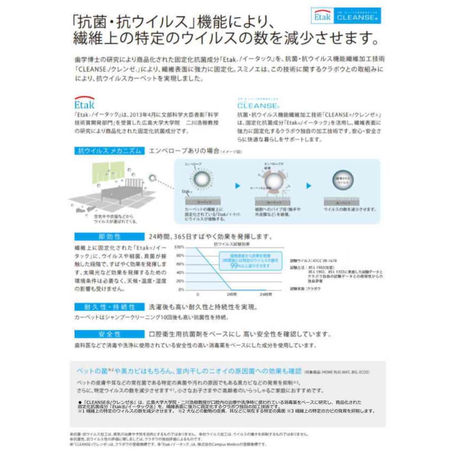 ラグ 130×190cm ラグマット スミノエ 抗ウィルス機能 クレンゼ ネストシャギー （ カーペット 絨毯 マット ）｜colorfulbox｜09