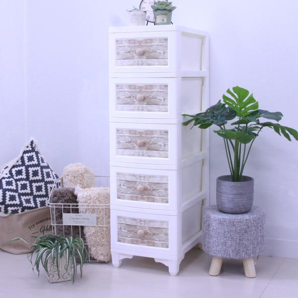 チェスト 5段 プラスチック リルデココ 北欧 アンティーク 脚付き