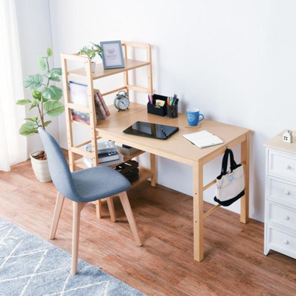 幅105cm◆可動棚デスク 必要な時に手が届く収納ラック付き机 学習パソコン木製 幅105cm◇可動棚デスク 必要な時に手が届く収納ラック付き机