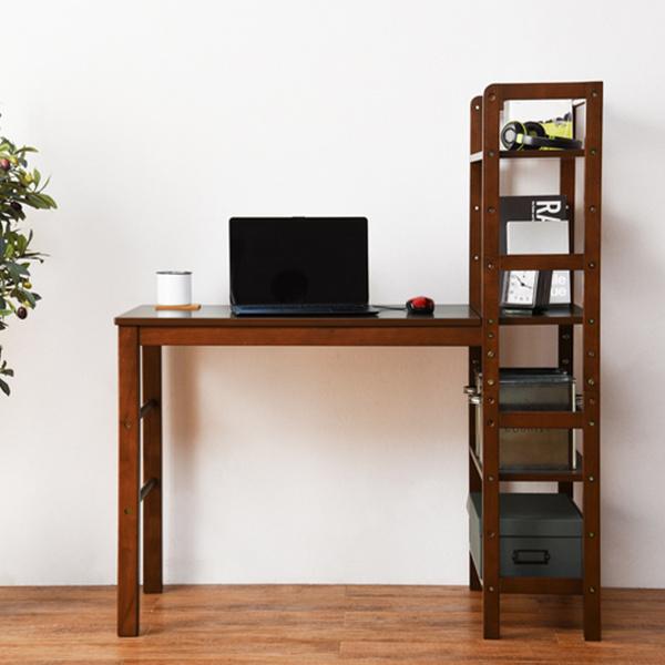 HAGiHARA（萩原） デスク 幅105cm ラック付き 棚付き 収納 ラック