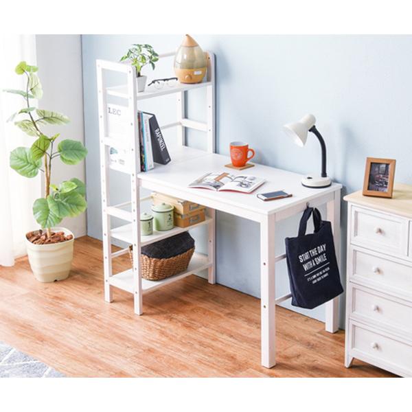 HAGiHARA（萩原） デスク 幅105cm ラック付き 棚付き 収納 ラック