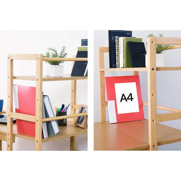 HAGiHARA（萩原） デスク 幅105cm ラック付き 棚付き 収納 ラック