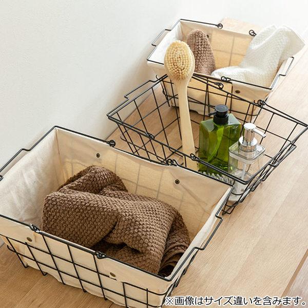 HABITER ワイヤーバスケット S 幅33.5×奥行25×高さ16.5cm ファブリック 