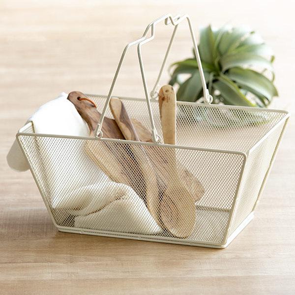 ワイヤーバスケット L 幅36×奥行25×高さ16.5cm メッシュ （ 収納