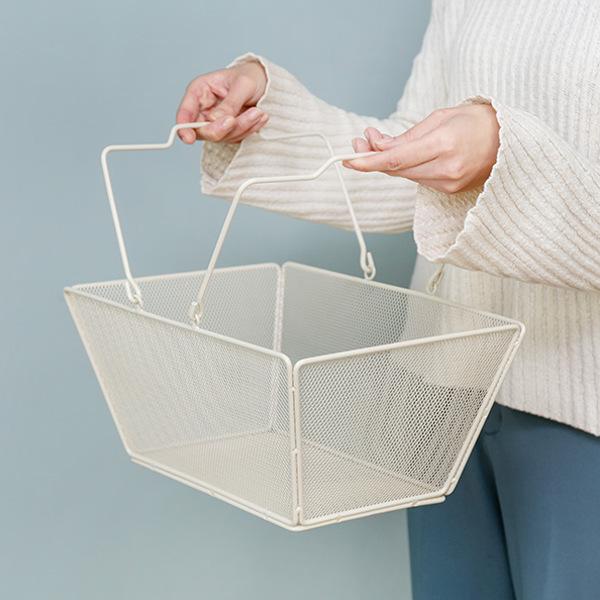 ワイヤーバスケット L 幅36×奥行25×高さ16.5cm メッシュ （ 収納