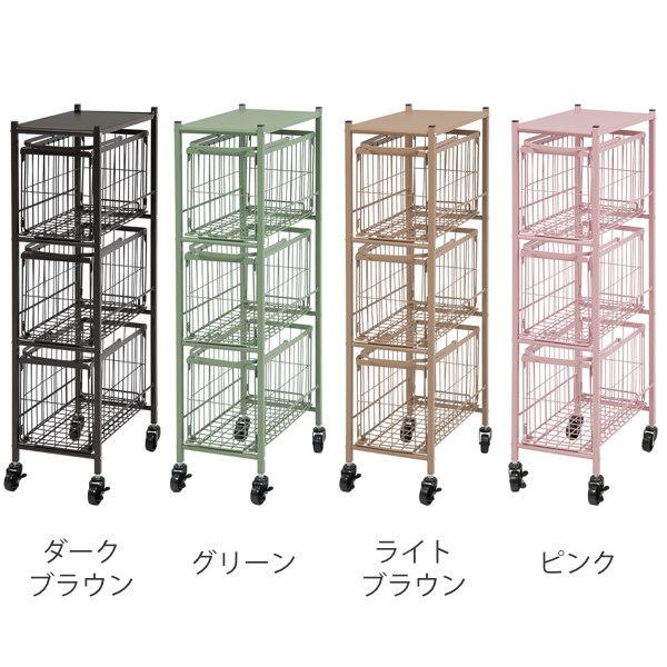 ランドリーバスケット　3段　2セット　バラ売り可　 ランドリーワゴン 3段 スリム 幅28cm 引出式ラック ランドリーラック