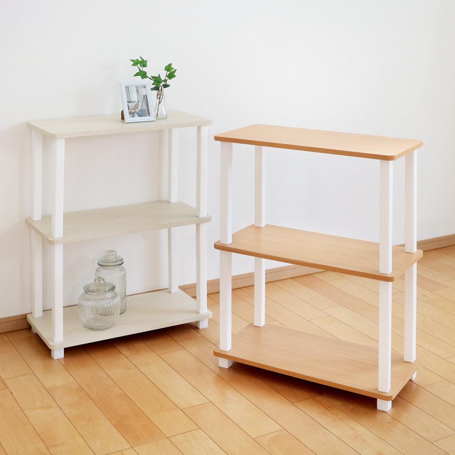 木製ディスプレイラック 2段  新品未開封 エイ・アイ・エス オープンラック 2段 簡単組立て 木製 ディスプレイ