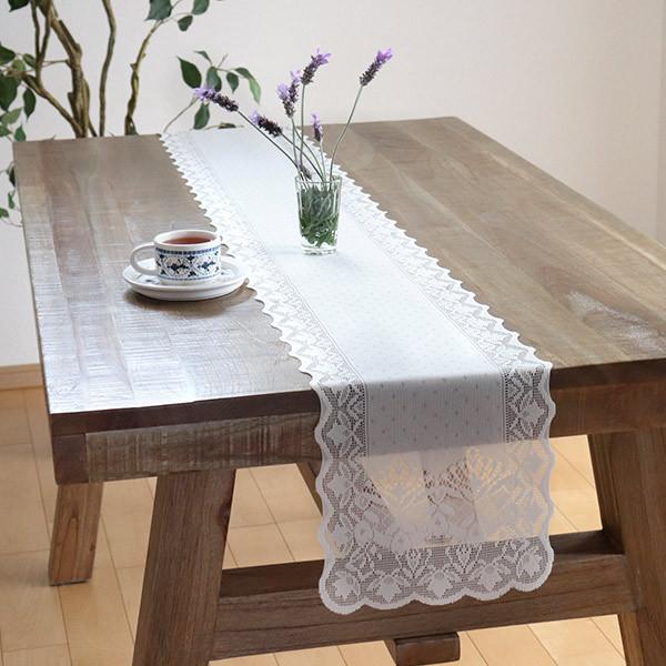 ルネッサンスレース　テーブルセンター テーブルセンター 24cm×180cm 撥水加工 テーブルランナー レース