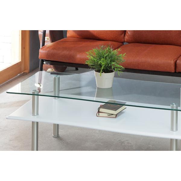 リビングガラステーブル　収納有り センターテーブル 幅110cm ガラステーブル BREEZE ブリーズ リビング