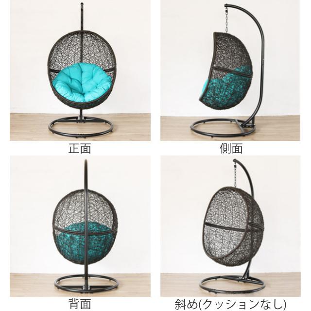 ◆【直接受渡し限定】ハンギングチェア 花柄クッション付き ブラウン ◇【直接受渡し限定】ハンギングチェア 花柄クッション付き ブラウン