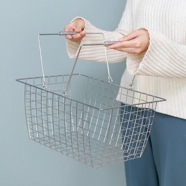 ワイヤーバスケット L 幅39.5×奥行28×高さ19.5cm クロム （ 収納
