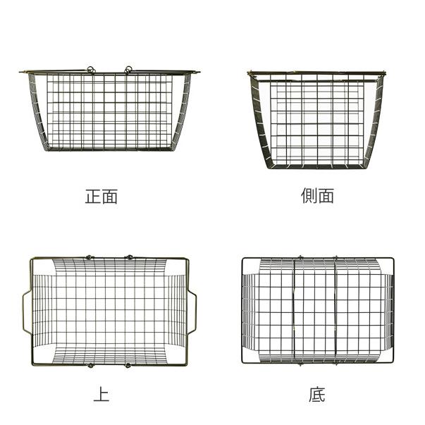 ワイヤーバスケット L 幅40×奥行27.7×高さ19.7cm ブロンズ （ 収納バスケット バスケット 角型 収納 持ち手付き 小物収納 ）｜colorfulbox｜03