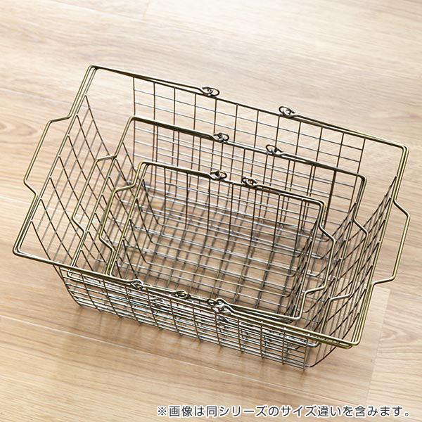 ワイヤーバスケット L 幅40×奥行27.7×高さ19.7cm ブロンズ （ 収納