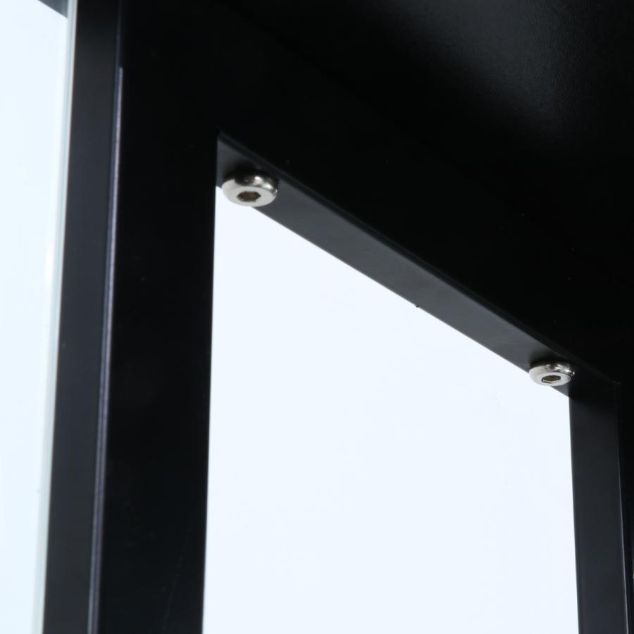 不二貿易 ディスプレイラック 幅80cm 5段 背面ミラー 脚付 強化