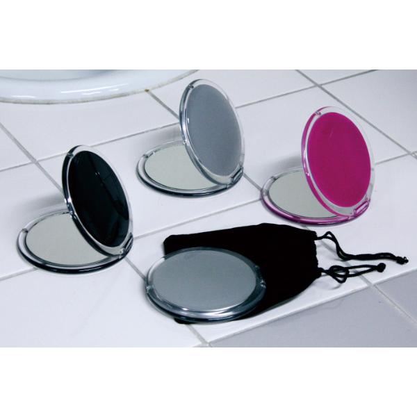 開封済み未使用保管品　コンパクトミラー 全面印刷できる合皮コンパクトミラー ラウンド(両面対応)【最