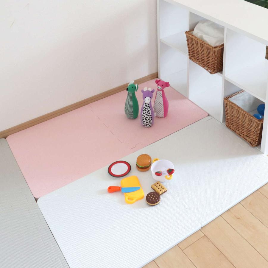 ジョイントマット 45×45cm 極厚 リバーシブル仕様 4枚組 ふち付き
