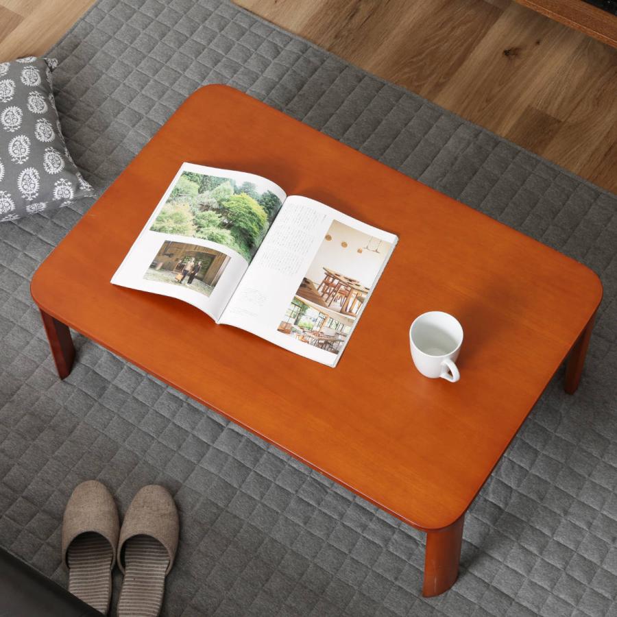 不二貿易（Fuji Boeki） 折れ脚テーブル 幅90cm 木製 ローテーブル