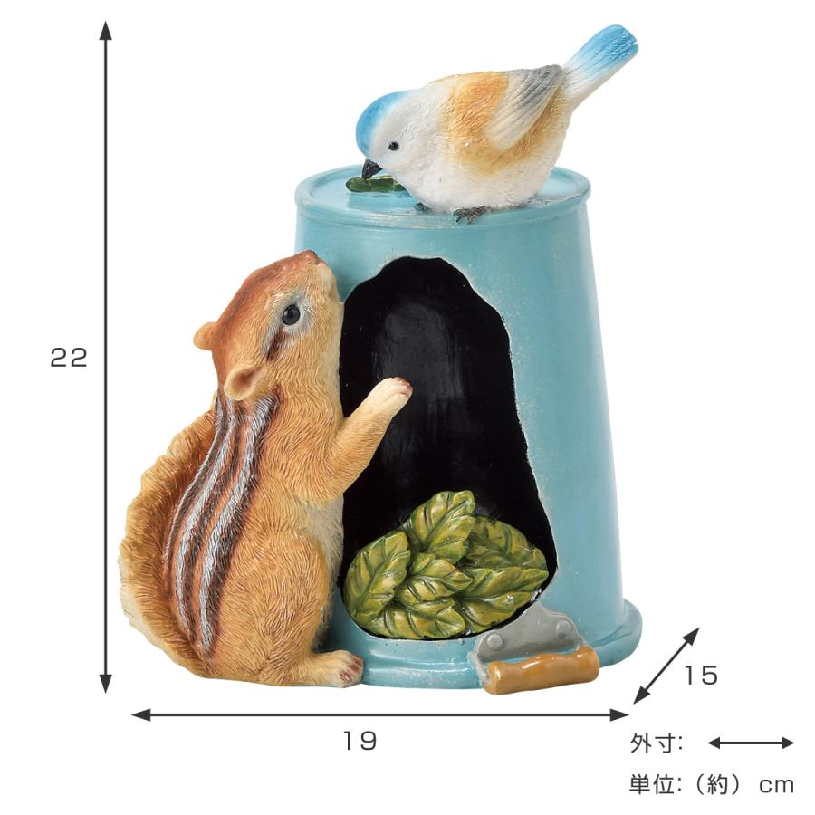 ガーデンオーナメント りすとバケツ ソーラーオーナメント 光センサー